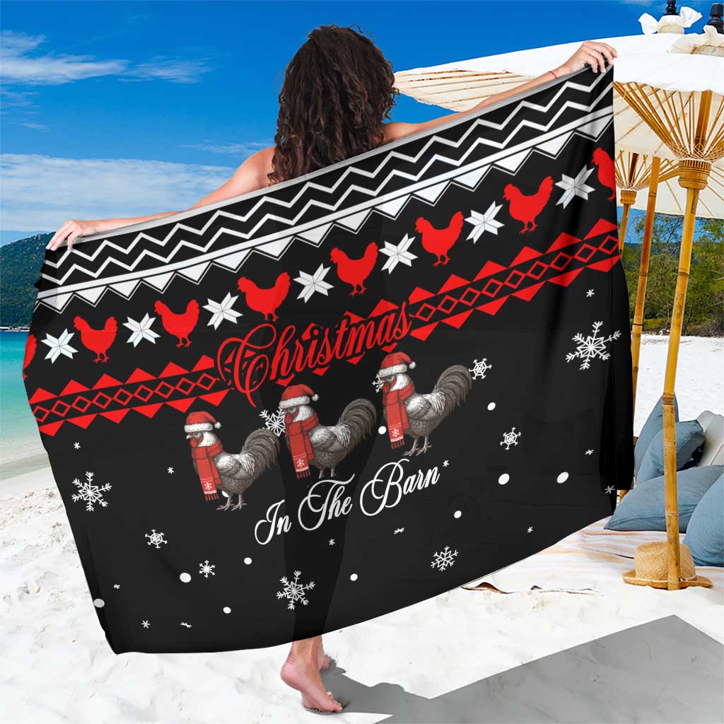 Chicken Farm Christmas Sarong Xmas Holiday Patterns - Wonder Print Shop