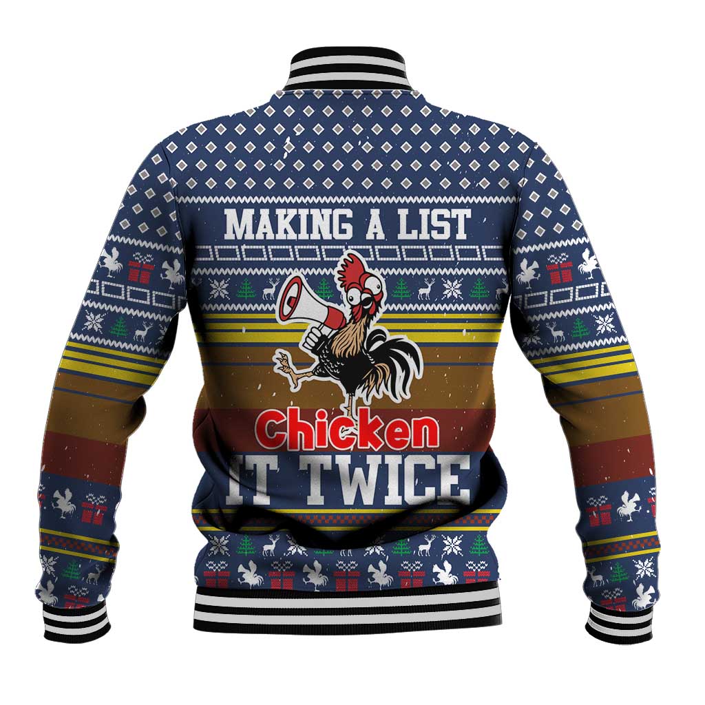 Chicken It Twice Christmas Baseball Jacket Xmas Holiday Patterns - Wonder Print Shop