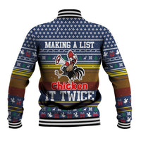 Chicken It Twice Christmas Baseball Jacket Xmas Holiday Patterns - Wonder Print Shop