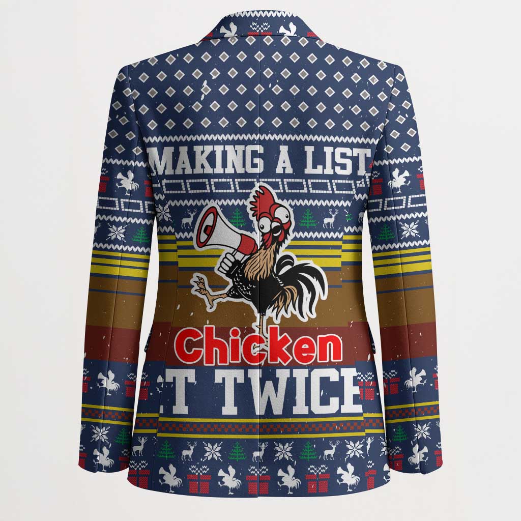 Chicken It Twice Christmas Blazer Xmas Holiday Patterns - Wonder Print Shop