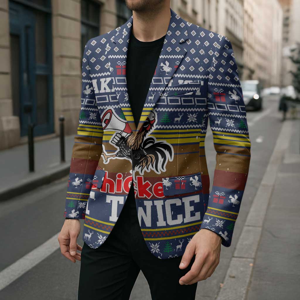 Chicken It Twice Christmas Blazer Xmas Holiday Patterns - Wonder Print Shop