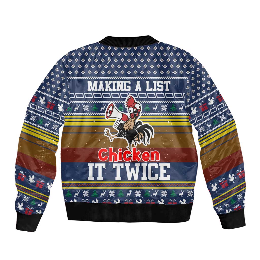 Chicken It Twice Christmas Bomber Jacket Xmas Holiday Patterns - Wonder Print Shop