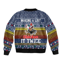Chicken It Twice Christmas Bomber Jacket Xmas Holiday Patterns - Wonder Print Shop