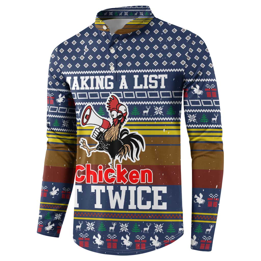 Chicken It Twice Christmas Button Sweatshirt Xmas Holiday Patterns - Wonder Print Shop