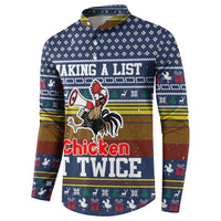 Chicken It Twice Christmas Button Sweatshirt Xmas Holiday Patterns - Wonder Print Shop