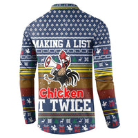 Chicken It Twice Christmas Button Sweatshirt Xmas Holiday Patterns - Wonder Print Shop
