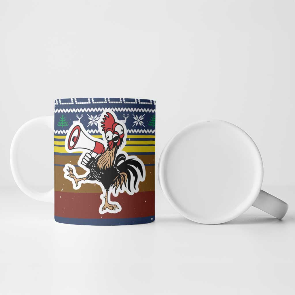 Chicken It Twice Christmas Ceramic Mug Xmas Holiday Patterns - Wonder Print Shop