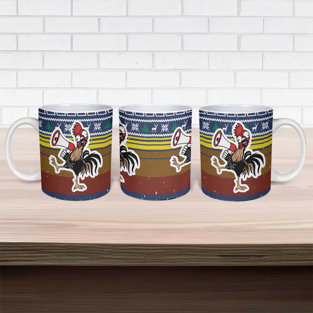 Chicken It Twice Christmas Ceramic Mug Xmas Holiday Patterns - Wonder Print Shop