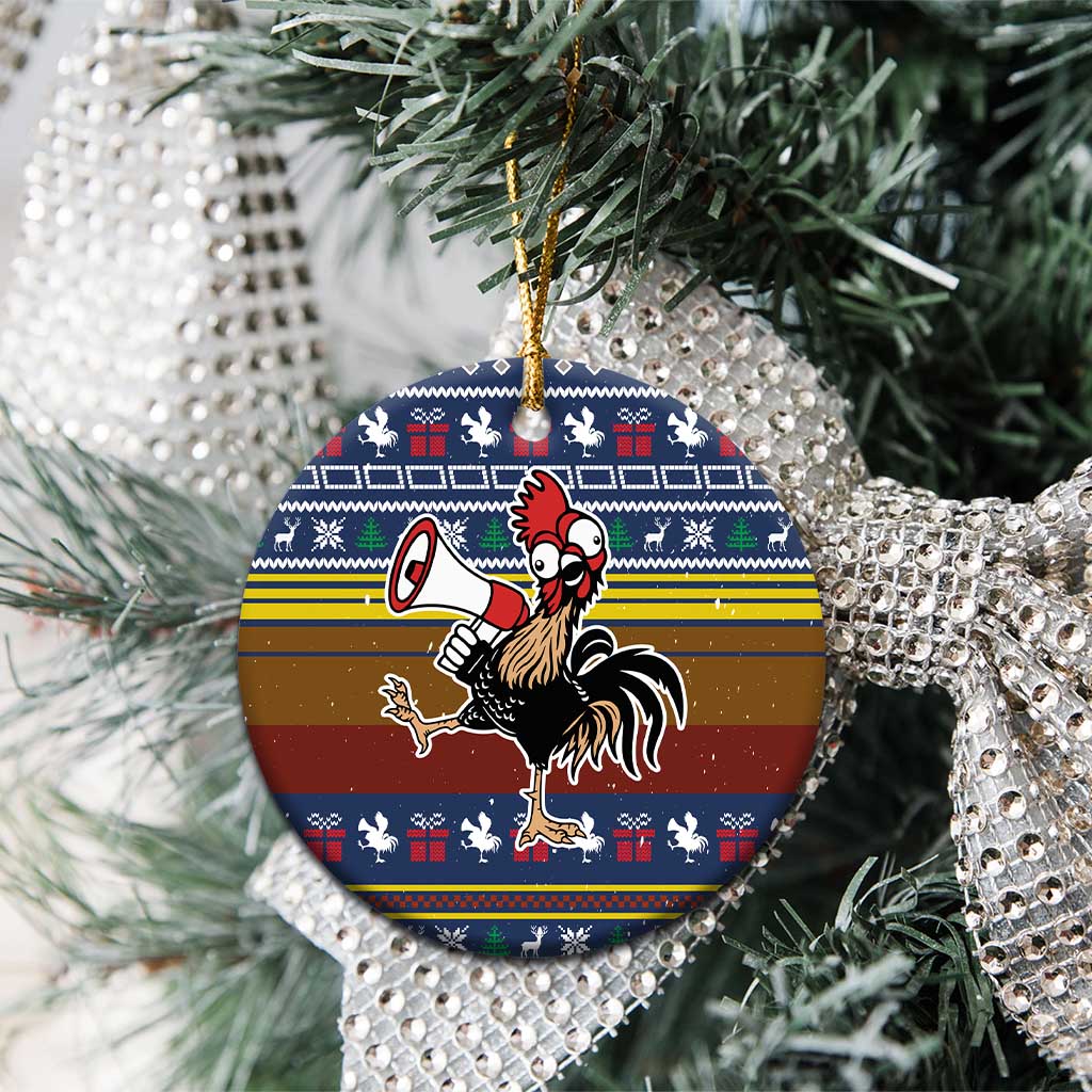 Chicken It Twice Christmas Ceramic Ornament Xmas Holiday Patterns - Wonder Print Shop