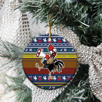 Chicken It Twice Christmas Ceramic Ornament Xmas Holiday Patterns - Wonder Print Shop