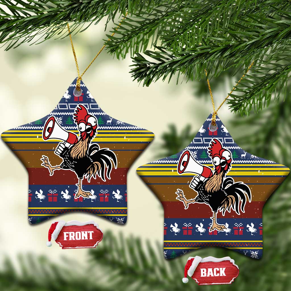 Chicken It Twice Christmas Ceramic Ornament Xmas Holiday Patterns - Wonder Print Shop