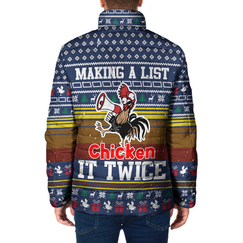 Chicken It Twice Christmas Padded Jacket Xmas Holiday Patterns - Wonder Print Shop