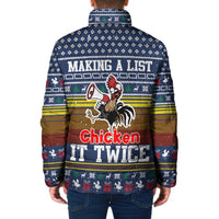 Chicken It Twice Christmas Padded Jacket Xmas Holiday Patterns - Wonder Print Shop