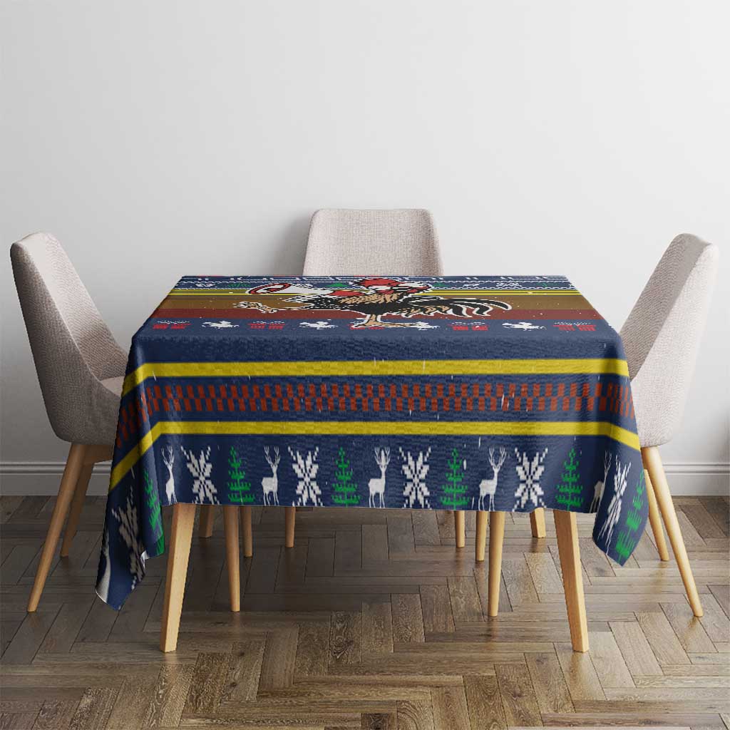Chicken It Twice Christmas Tablecloth Xmas Holiday Patterns - Wonder Print Shop
