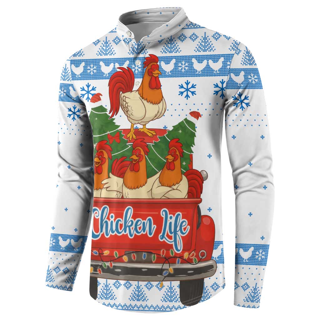 Chicken Life Christmas Button Sweatshirt Xmas Holiday Patterns - Wonder Print Shop