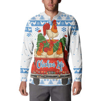 Chicken Life Christmas Button Sweatshirt Xmas Holiday Patterns - Wonder Print Shop