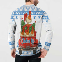 Chicken Life Christmas Button Sweatshirt Xmas Holiday Patterns - Wonder Print Shop