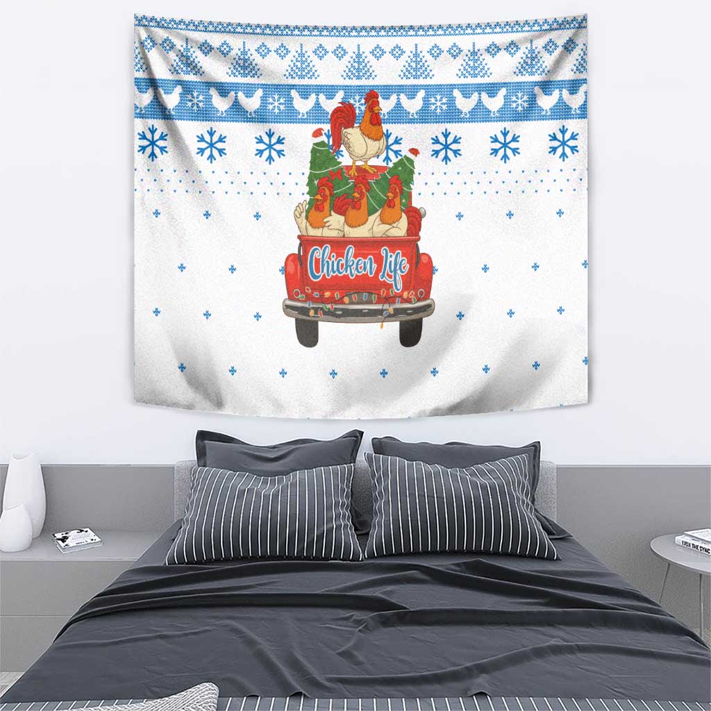 Chicken Life Christmas Tapestry Xmas Holiday Patterns - Wonder Print Shop