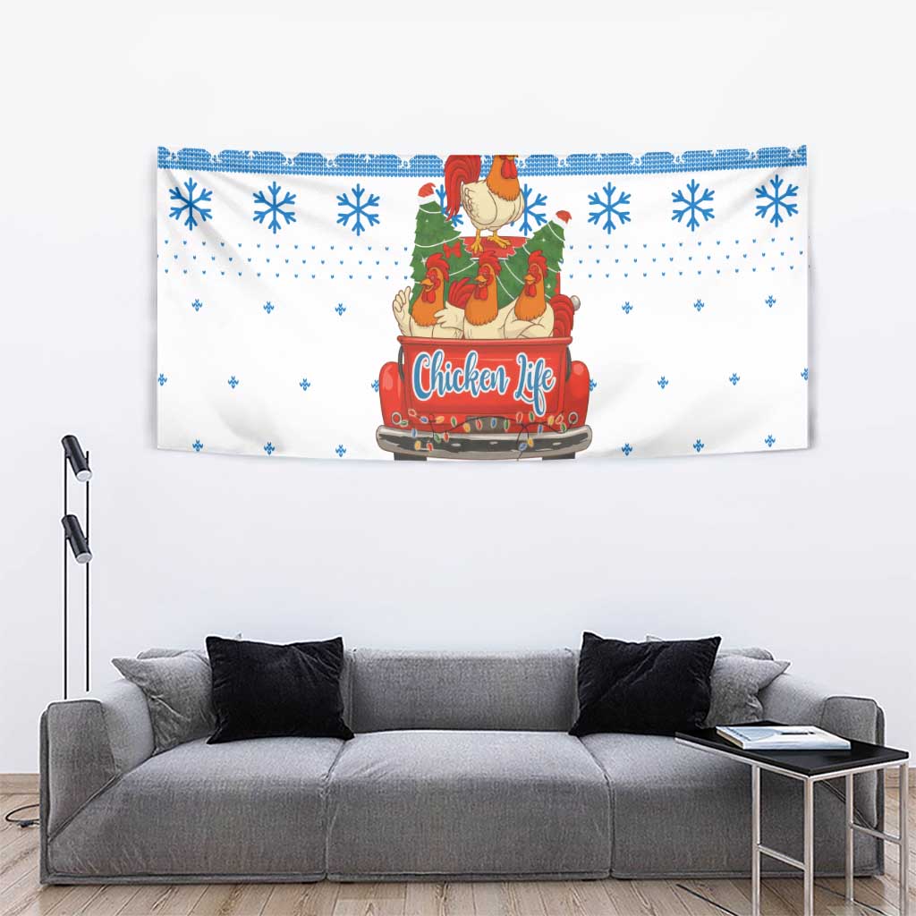 Chicken Life Christmas Tapestry Xmas Holiday Patterns - Wonder Print Shop