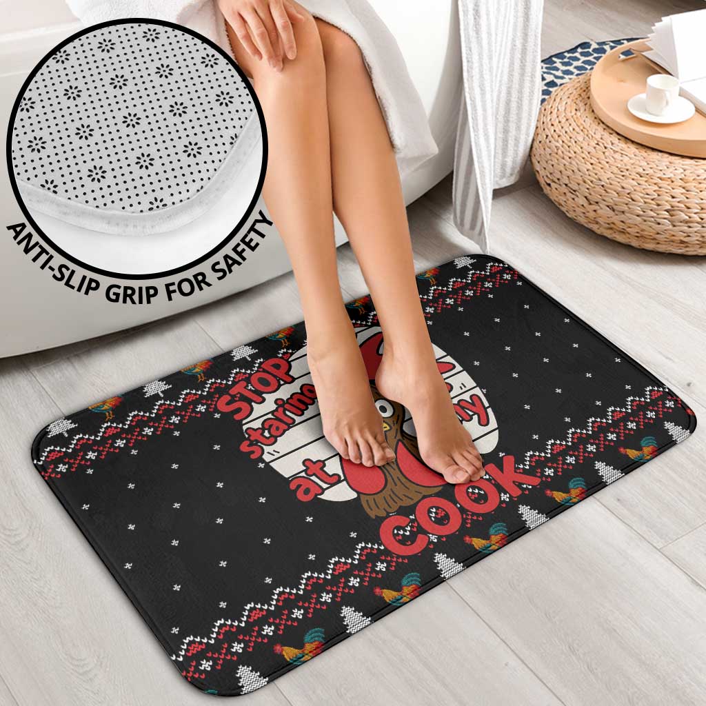 Chicken Stop Christmas Bathroom Set Xmas Holiday Patterns - Wonder Print Shop