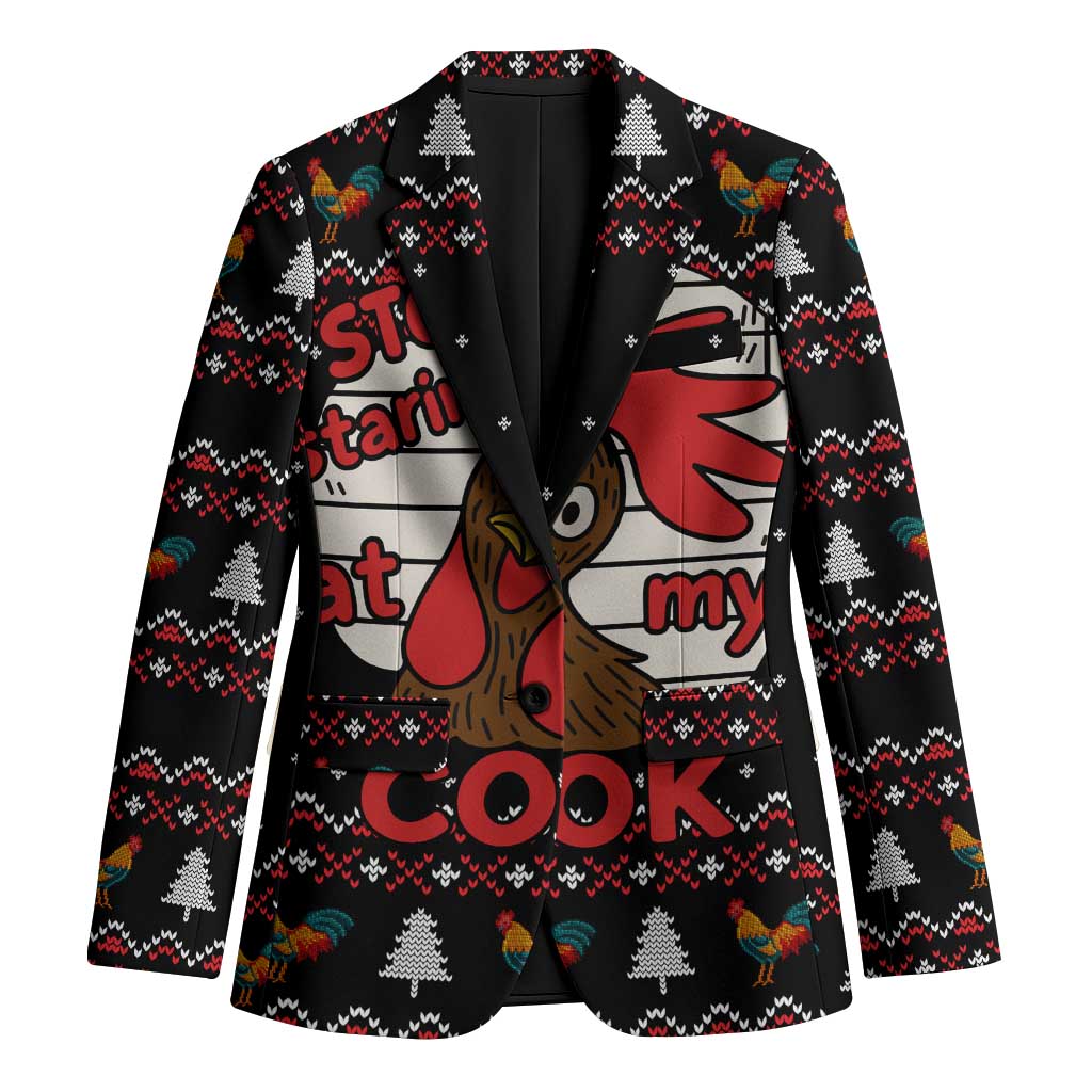 Chicken Stop Christmas Blazer Xmas Holiday Patterns - Wonder Print Shop