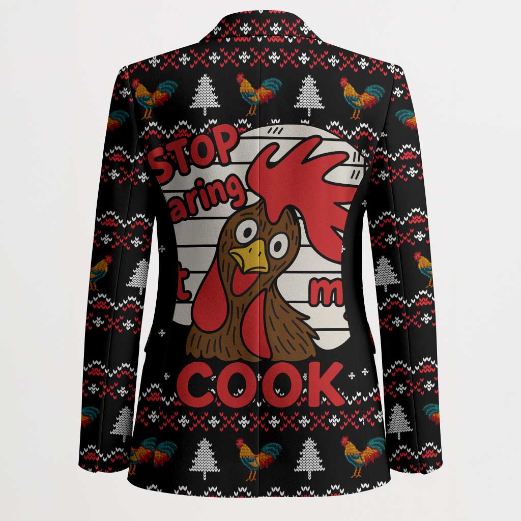 Chicken Stop Christmas Blazer Xmas Holiday Patterns - Wonder Print Shop