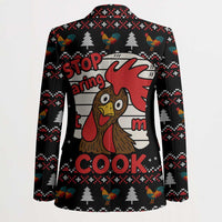 Chicken Stop Christmas Blazer Xmas Holiday Patterns - Wonder Print Shop
