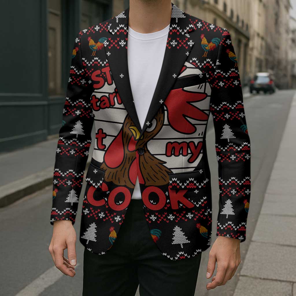 Chicken Stop Christmas Blazer Xmas Holiday Patterns - Wonder Print Shop