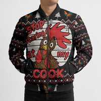 Chicken Stop Christmas Bomber Puffer Jacket Xmas Holiday Patterns - Wonder Print Shop