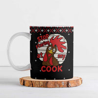 Chicken Stop Christmas Ceramic Mug Xmas Holiday Patterns - Wonder Print Shop