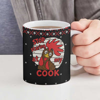 Chicken Stop Christmas Ceramic Mug Xmas Holiday Patterns - Wonder Print Shop