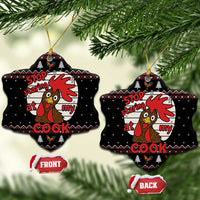 Chicken Stop Christmas Ceramic Ornament Xmas Holiday Patterns - Wonder Print Shop