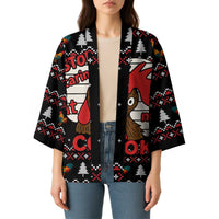 Chicken Stop Christmas Kimono Xmas Holiday Patterns - Wonder Print Shop