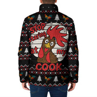 Chicken Stop Christmas Padded Jacket Xmas Holiday Patterns - Wonder Print Shop