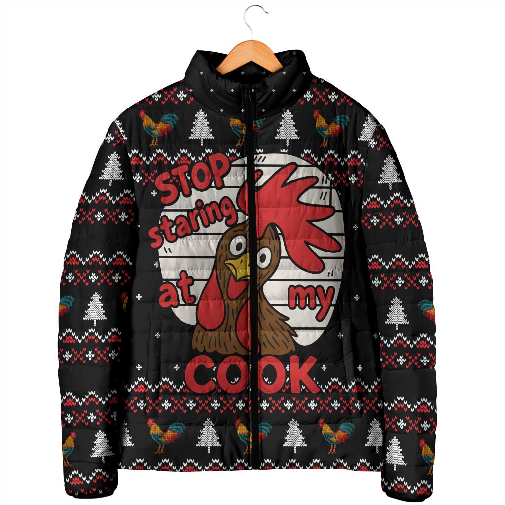 Chicken Stop Christmas Padded Jacket Xmas Holiday Patterns - Wonder Print Shop