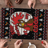 Chicken Stop Christmas Puzzle Xmas Holiday Patterns - Wonder Print Shop