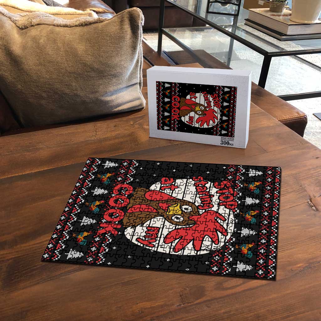 Chicken Stop Christmas Puzzle Xmas Holiday Patterns - Wonder Print Shop