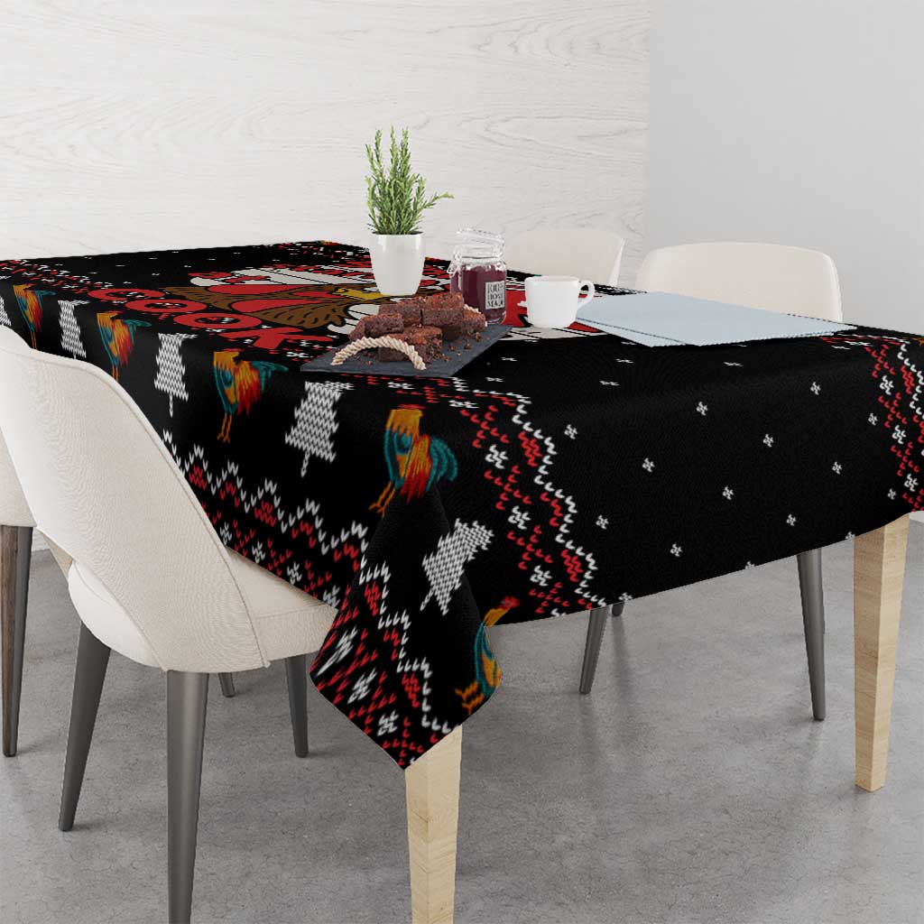 Chicken Stop Christmas Tablecloth Xmas Holiday Patterns - Wonder Print Shop