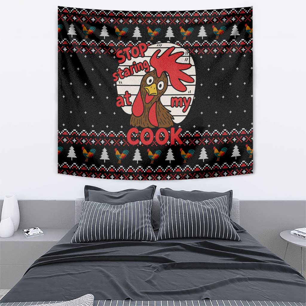 Chicken Stop Christmas Tapestry Xmas Holiday Patterns - Wonder Print Shop