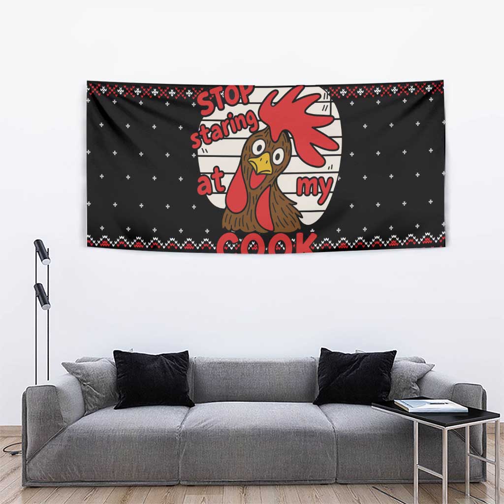 Chicken Stop Christmas Tapestry Xmas Holiday Patterns - Wonder Print Shop
