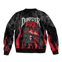 Dumpster Fire Everything's Fine Bomber Jacket Dark Heavy Metal Flame Skull Sarcastic Art