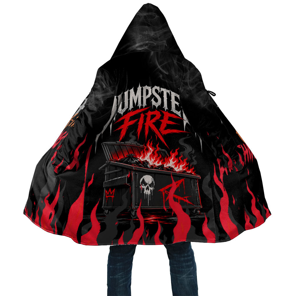 Dumpster Fire Everything's Fine Cloak Dark Heavy Metal Flame Skull Sarcastic Art