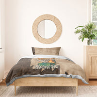 Dumpster Fire Response Team Bedding Set Funny Raccoon Cartoon Vintage Grunge Collage