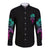 I Can Buy Myself Flowers Smoke Rose Skull Long Sleeve Button Shirt - Wonder Print Shop