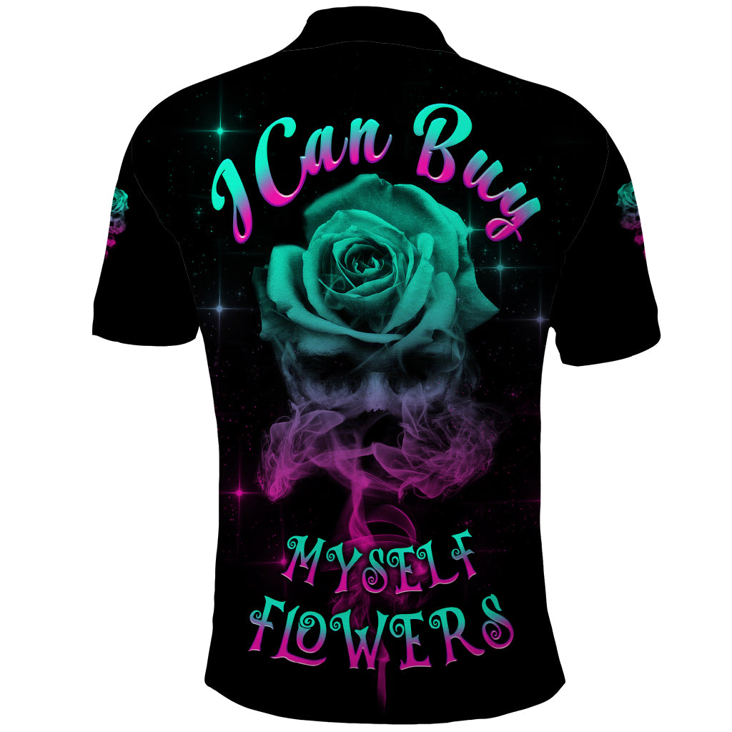 I Can Buy Myself Flowers Smoke Rose Skull Polo Shirt - Wonder Print Shop