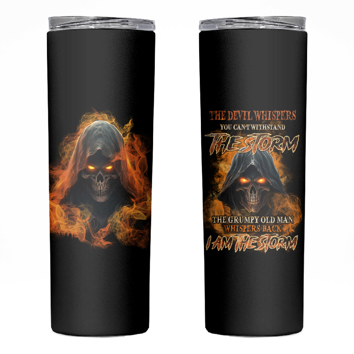 I Am The Storm Grumpy Old Man Skinny Tumbler - Wonder Print Shop