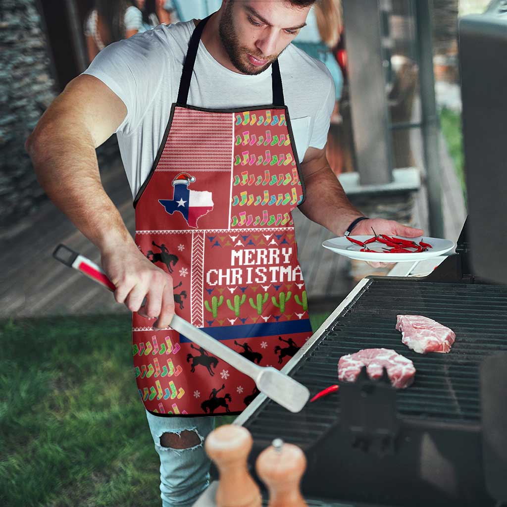 Texas Map Merry Christmas Apron Xmas Holiday Patterns - Wonder Print Shop