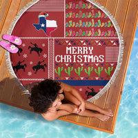 Texas Map Merry Christmas Beach Blanket Xmas Holiday Patterns - Wonder Print Shop
