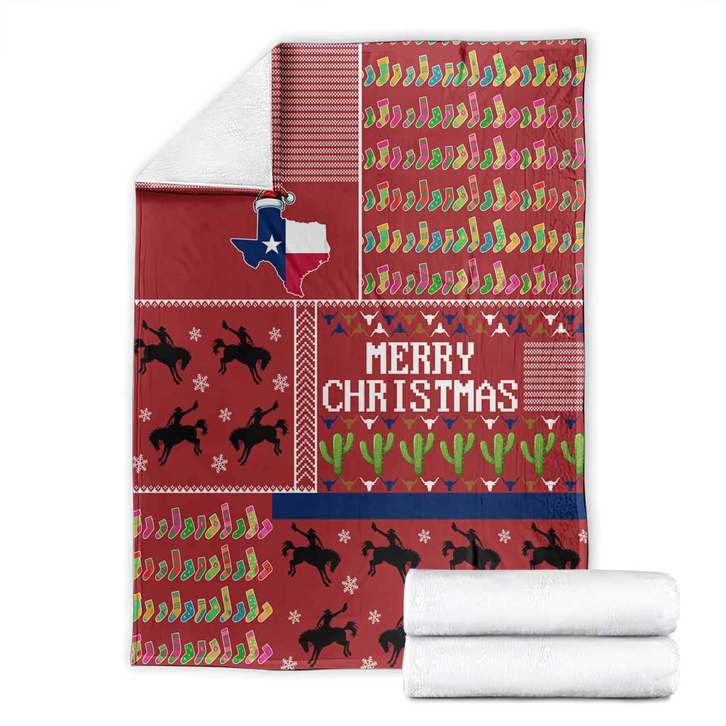Texas Map Merry Christmas Blanket Xmas Holiday Patterns - Wonder Print Shop