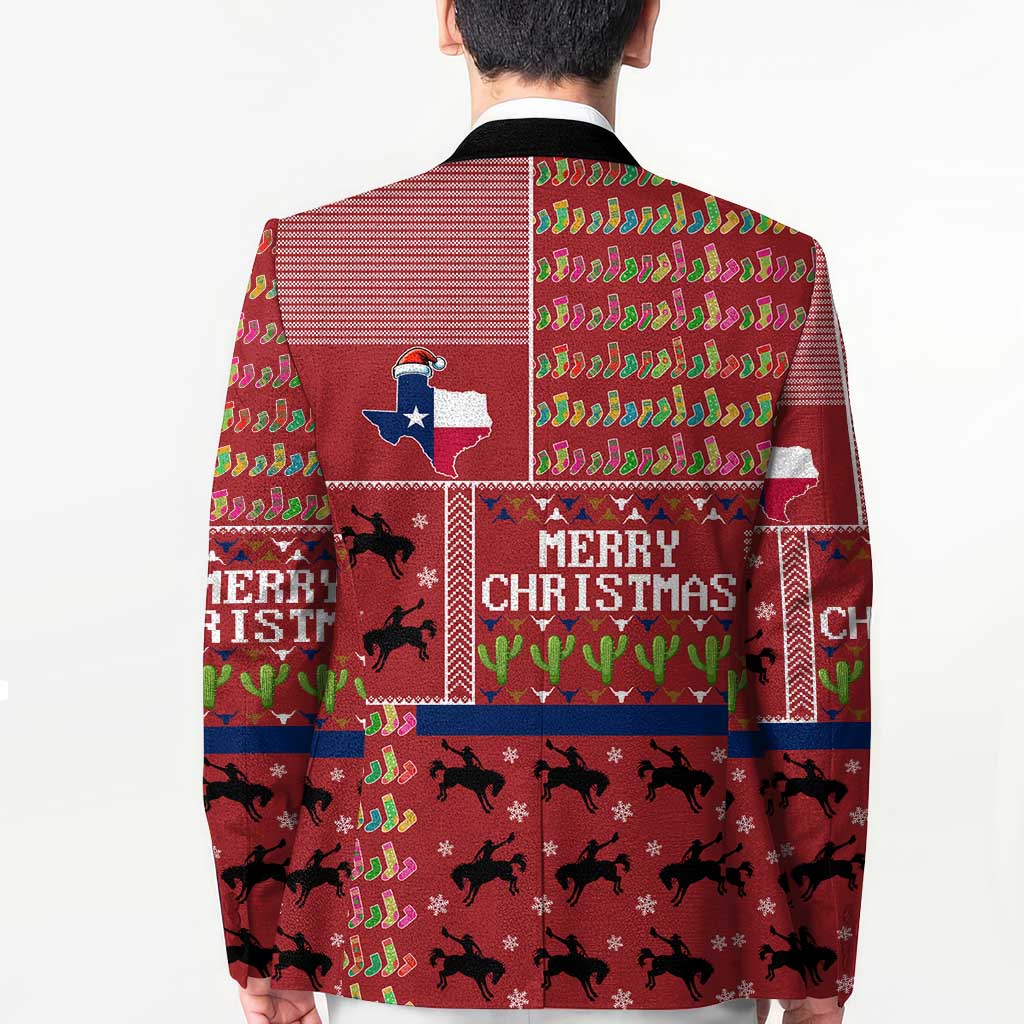 Texas Map Merry Christmas Blazer Xmas Holiday Patterns - Wonder Print Shop